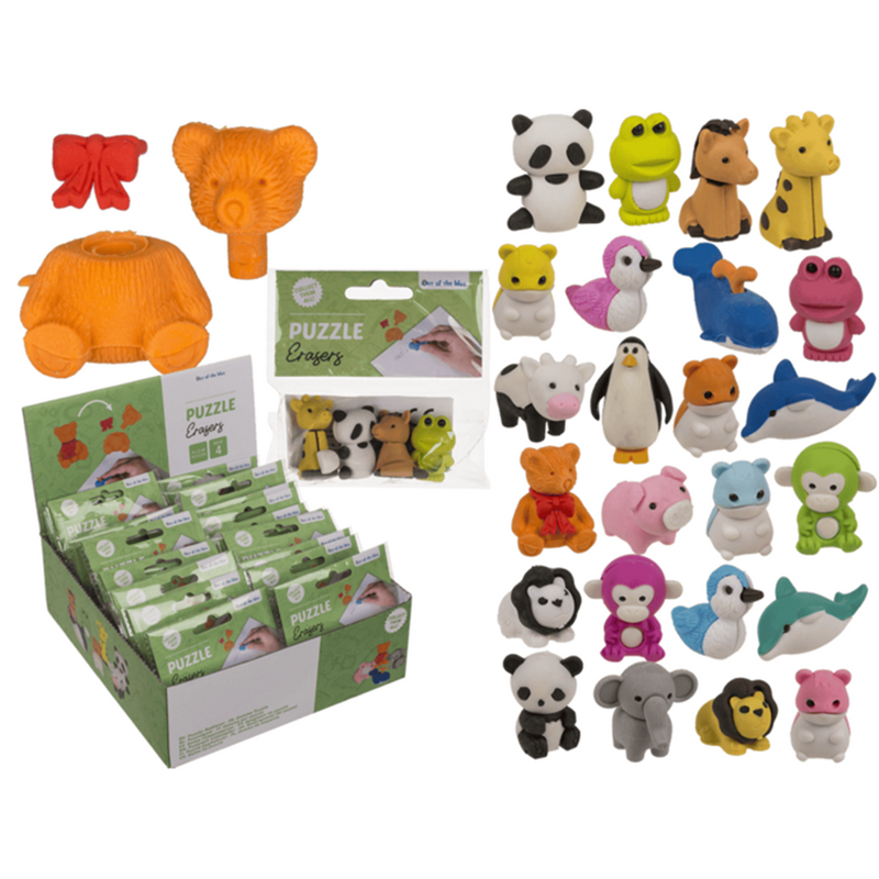 Load image into Gallery viewer, Dsp puzzelgum dieren. 4 ass in zakje. ca
