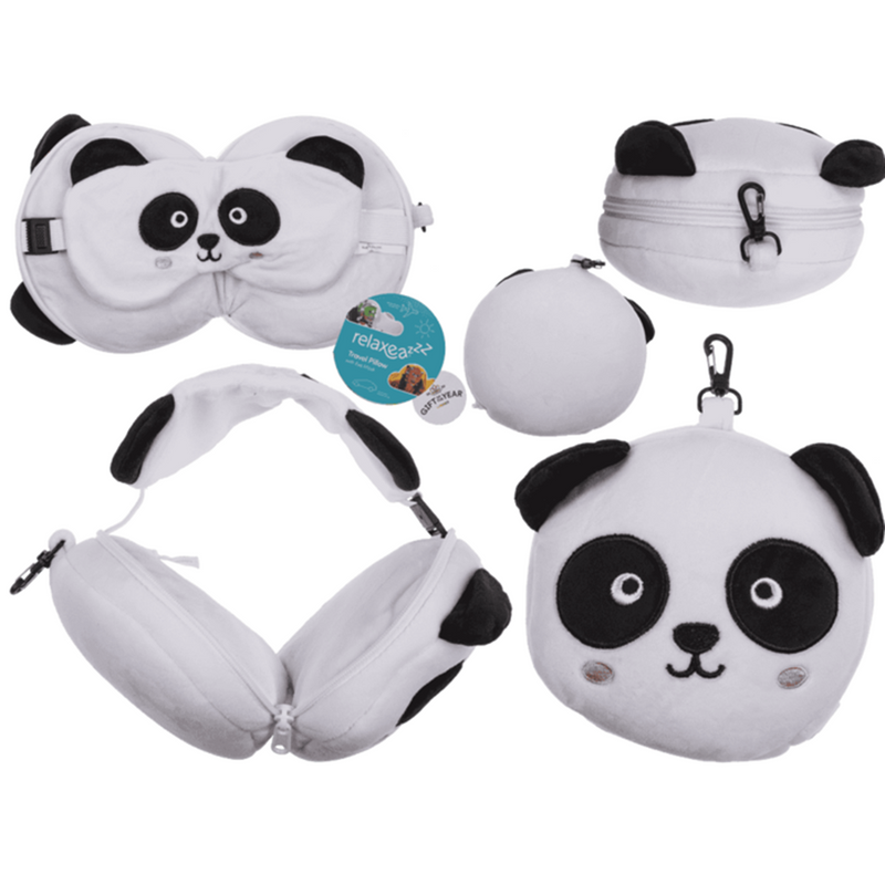 Load image into Gallery viewer, Kinder pluche reiskussen met oogmasker p