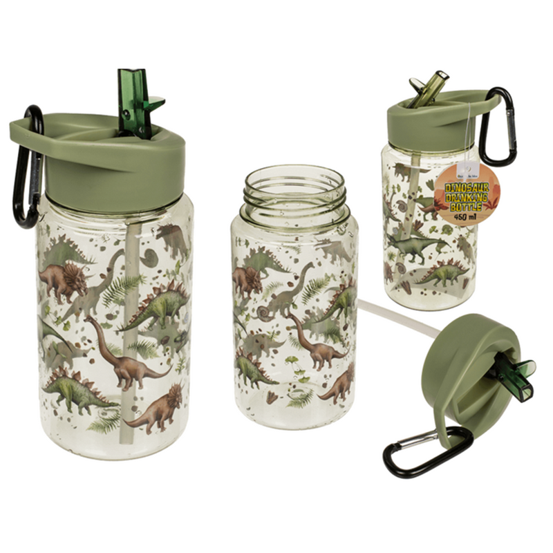 Load image into Gallery viewer, Abi drinkfles, dinosaurus met rietje. 450 ml