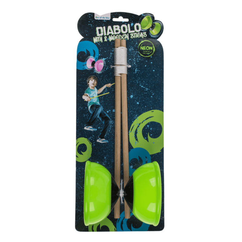 Load image into Gallery viewer, Diabolo met 2 stokjes, glow in the dark.