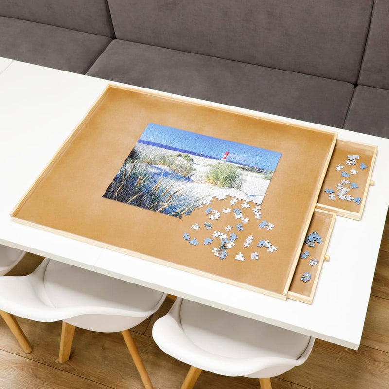 Load image into Gallery viewer, Hi hi puzzeltafel met 4 lades 90x67x4,5 cm hout