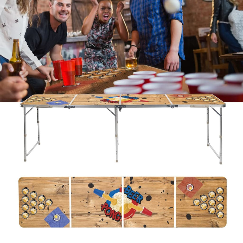 Load image into Gallery viewer, Hi bierpongtafel inklapbaar 240x60x55 cm mdf en aluminium