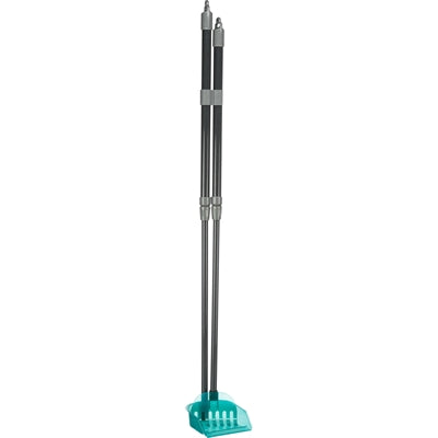 Afbeelding laden in galerijviewer, Trixie vuilblik met hark grijs blauw (60-107 cm)