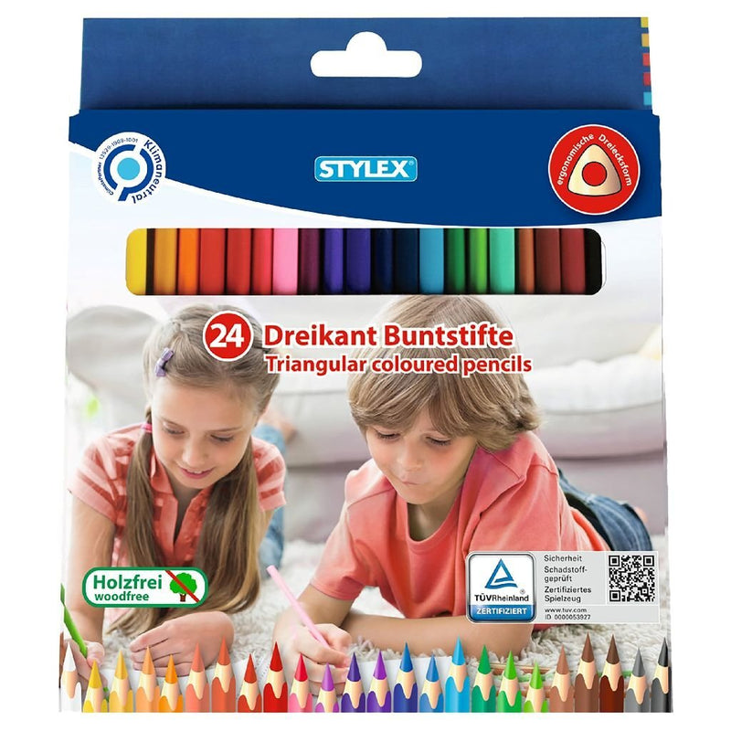 Load image into Gallery viewer, Stylex driehoekige kleurpotloden 24 kleuren