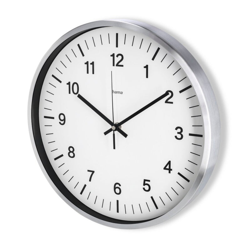 Load image into Gallery viewer, Hama radiogestuurde wandklok shiny ø 35cm aluminium
