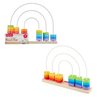 Load image into Gallery viewer, Fisher-price houten telraam regenboog educatief speelgoed.