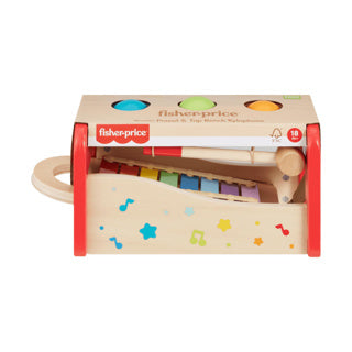Load image into Gallery viewer, Fisher-price houten xylophone speelgoed met hamerbank voor kinderen.