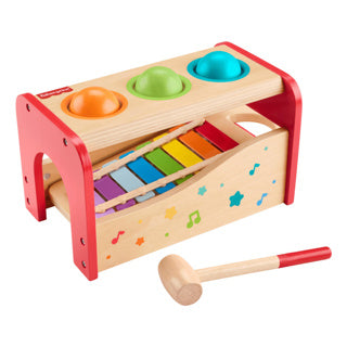 Load image into Gallery viewer, Fisher-price houten xylophone speelgoed met hamerbank voor kinderen.