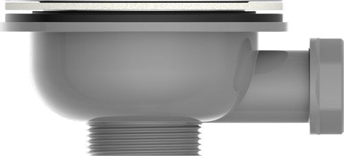 Load image into Gallery viewer, Kirchhoff eco-save kunststof korfventiel, grijs, 1 1 2 et, roestvrijstalen ventielbeker en zeef ø114 mm, met 1 overloopaansluiting - 98835349