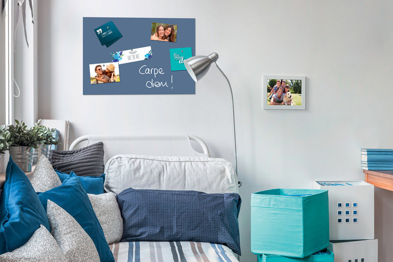 Load image into Gallery viewer, Sigel si-b1207 glasmagneetbord be!board gepoederd blauw 600x400x9mm incl. 2 magneten