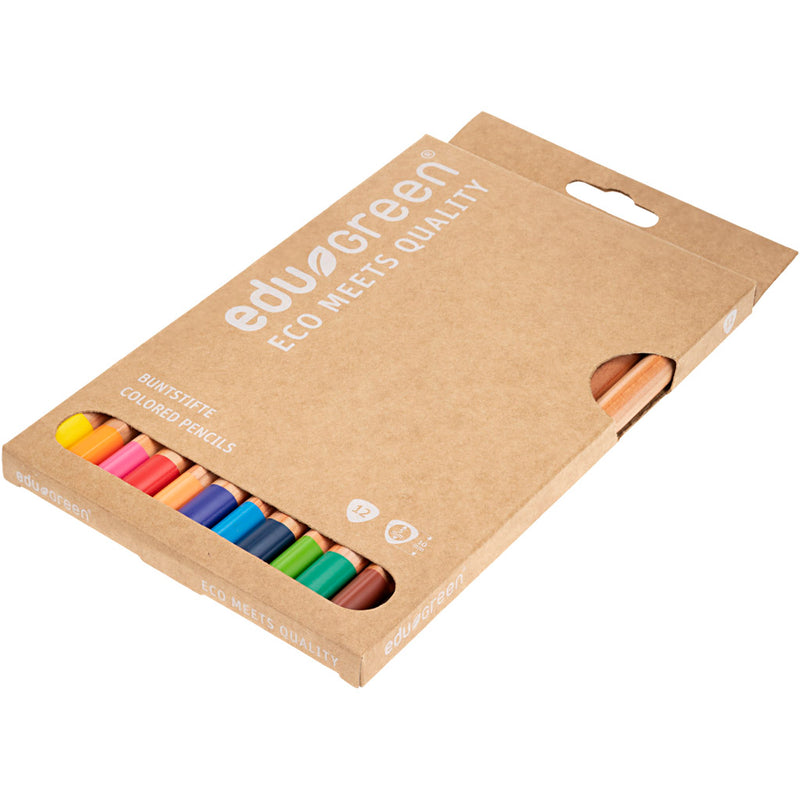 Afbeelding laden in galerijviewer, Https: www.cchobby.nl edugreen-jumbo-kleurpotloden-dikte-10-mm-vulling-5-mm-diverse-kleuren-12-stuk-1-doos