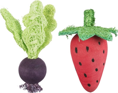 Load image into Gallery viewer, Trixie speelbal set biet aardbei hout loofah