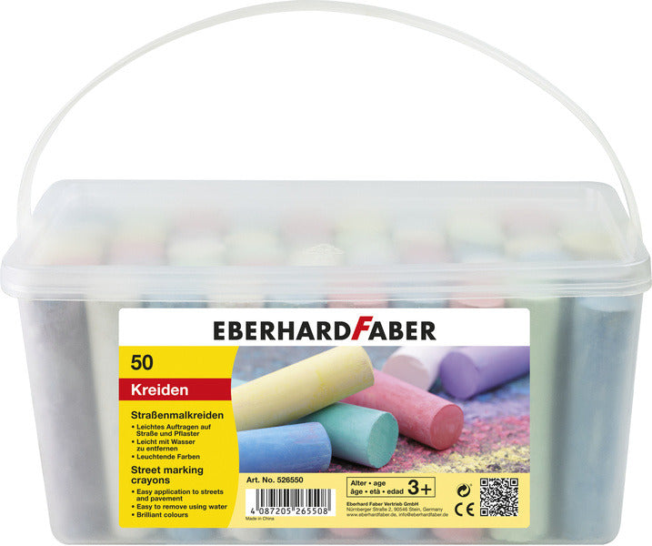 Load image into Gallery viewer, Eberhard faber ef-526550 stoepkrijt emmer met 50 krijtjes