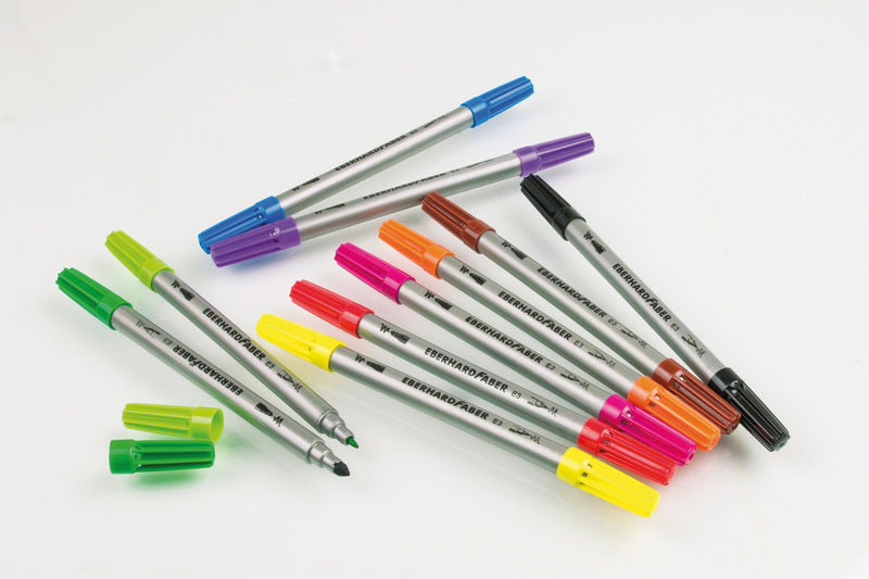 Load image into Gallery viewer, Eberhard faber ef-550010 viltstiften duo 0,8+1-3mm assorti etui à 10stuks