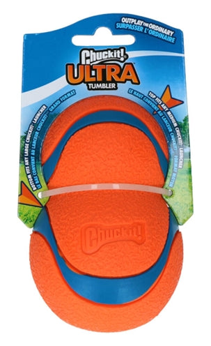 Load image into Gallery viewer, Chuckit! ultra tumbler - hondenspeelgoed - hondenbal - apporteerspeelgoed - natuurlijk rubber - ø7.5 cm - oranje blauw