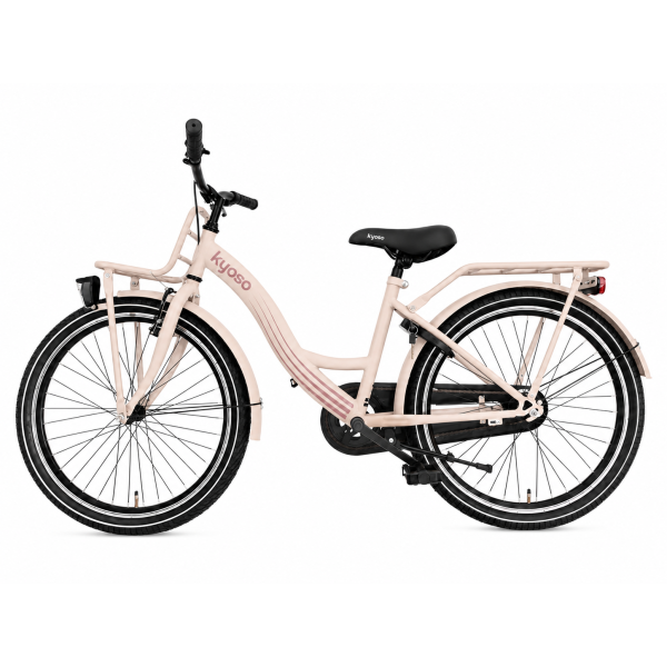 Load image into Gallery viewer, Kyoso kinderfiets blossom mocha 24 inch met remnaaf - mat taupe roze