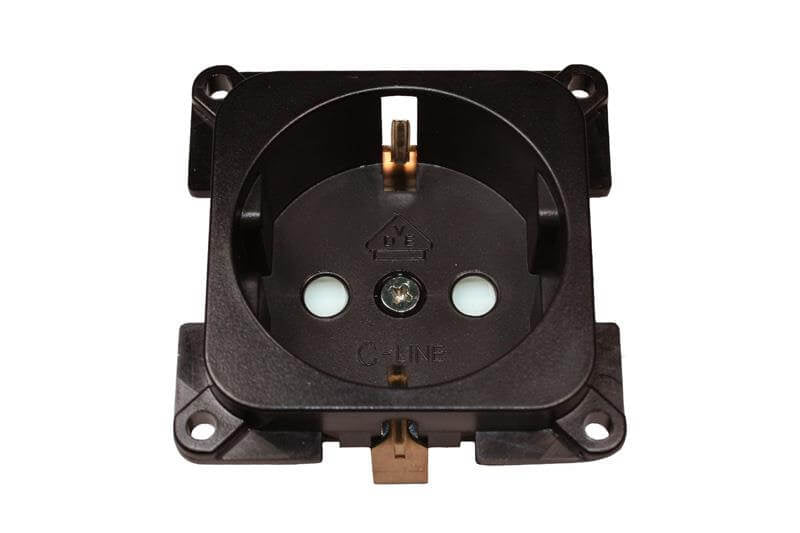 Afbeelding laden in galerijviewer, C-line wandcontactdoos camper en caravan 230 volt bruin