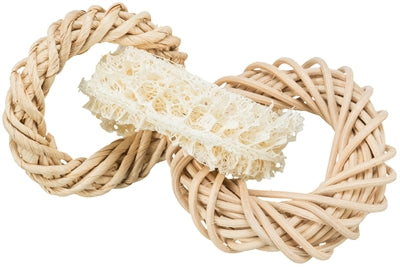 Load image into Gallery viewer, Trixie luffaring met rotan-en maisblad ring naturel