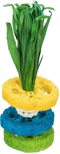 Load image into Gallery viewer, Trixie Luffa ringen met rotanbal en houtenschijf naturel
