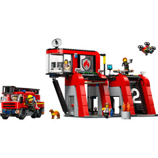 Load image into Gallery viewer, Lego city brandweerkazerne en brandweerauto - 60414