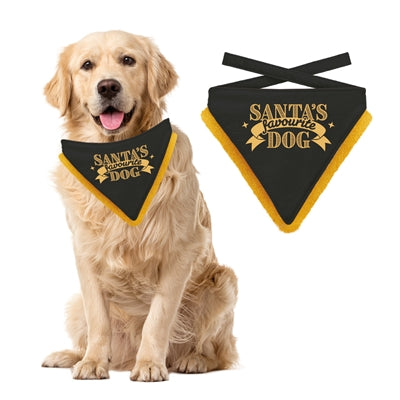 Load image into Gallery viewer, Plenty gifts Kerst bandana santa's favourite dog zwart