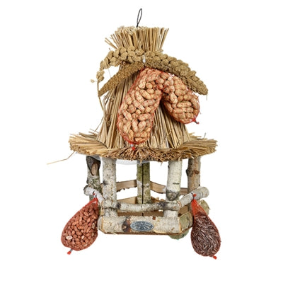 Load image into Gallery viewer, Best for birds voedertafel hangend rieten dak inclusief voer