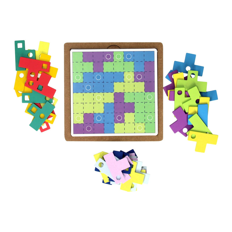 Load image into Gallery viewer, houten tangram puzzel regenboog set, 64dlg.