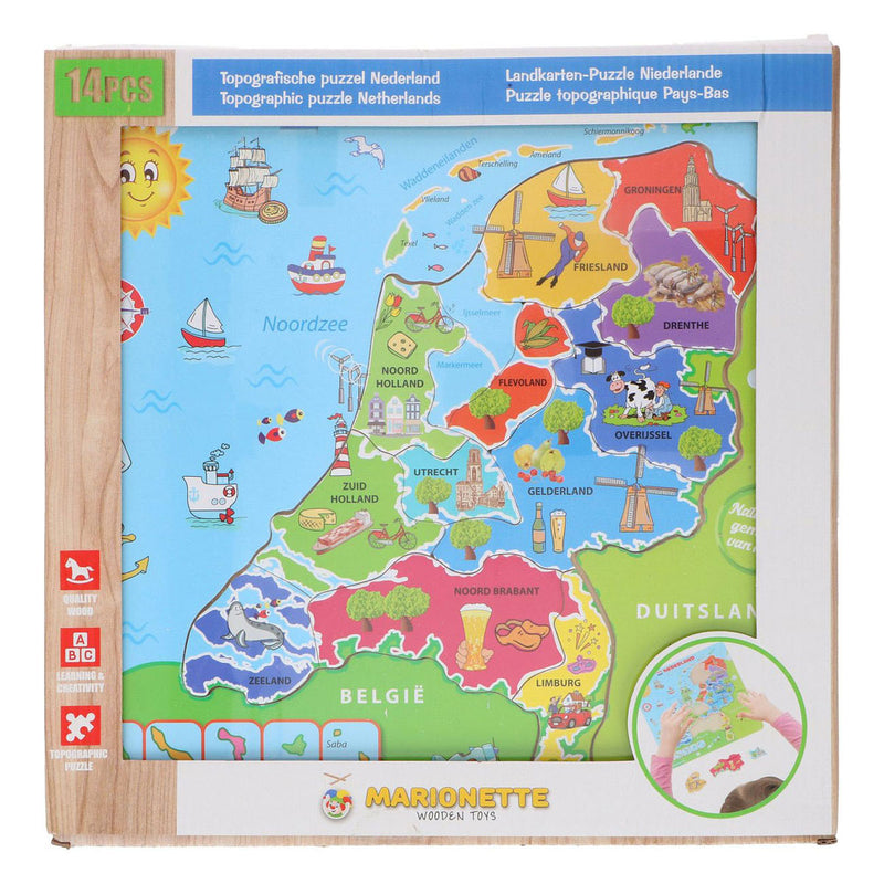 Load image into Gallery viewer, Houten Legpuzzel Landkaart Nederland, 13st.