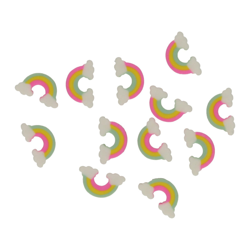 Afbeelding laden in galerijviewer, Mini gummetjes regenboogwolken in glas, 12st.