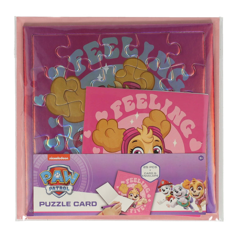 Load image into Gallery viewer, Paw patrol legpuzzel kaart roze kaart en envelop