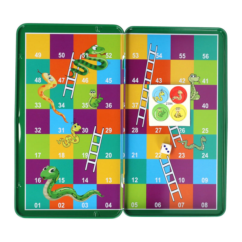 Load image into Gallery viewer, Intro magnetische reisspel in blik slang ladders