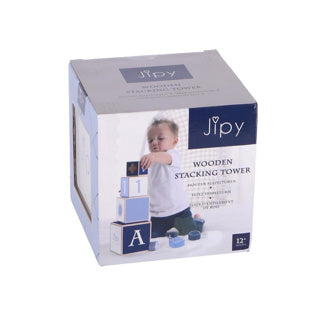 Load image into Gallery viewer, Jipy stapeltoren hout blauw