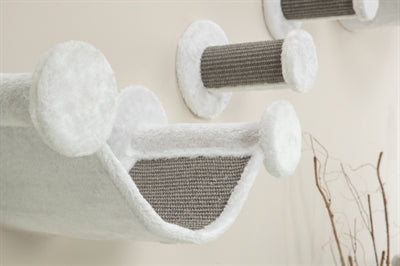 Load image into Gallery viewer, Trixie katten klimset voor aan de muur 4 klimplekken wit grijs