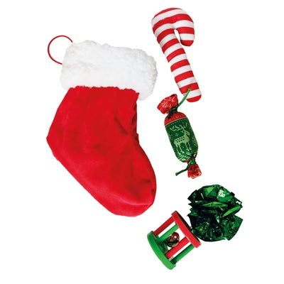 Load image into Gallery viewer, Croci Kerstsok kat met 4 speeltjes