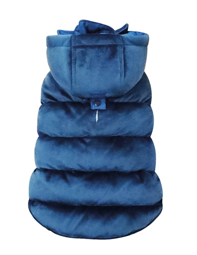 Load image into Gallery viewer, Croci Hondenjas velveteen gevoerd blauw