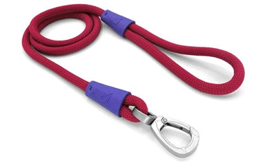 Load image into Gallery viewer, Morso hondenriem regular rope gerecycled red velvet rood