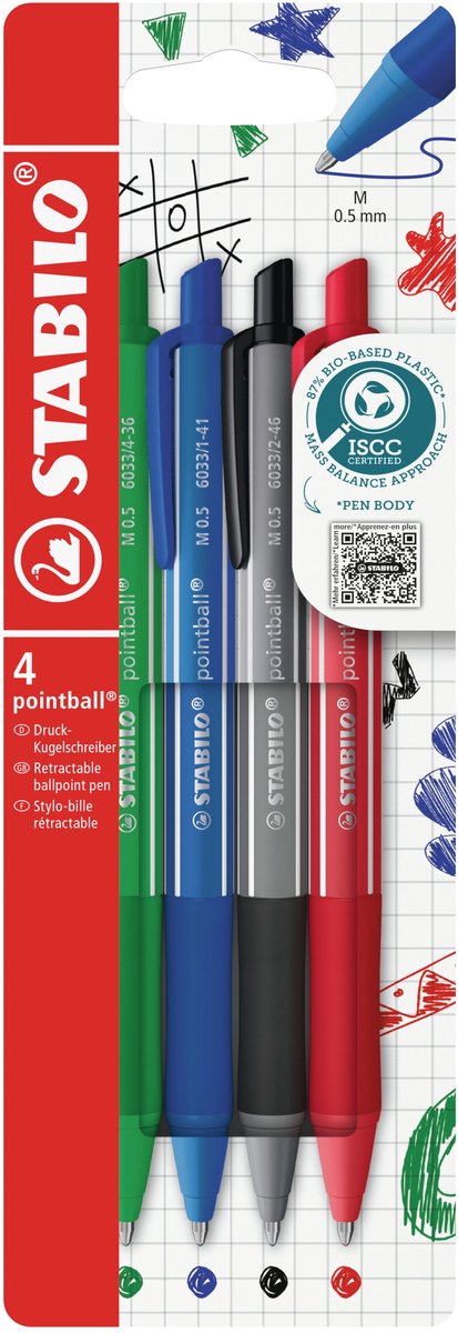 Load image into Gallery viewer, Stabilo pointball colorful balpennen - 4dlg.