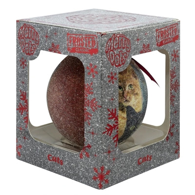 Load image into Gallery viewer, Plenty gifts Kerstbal frosted katten rood
