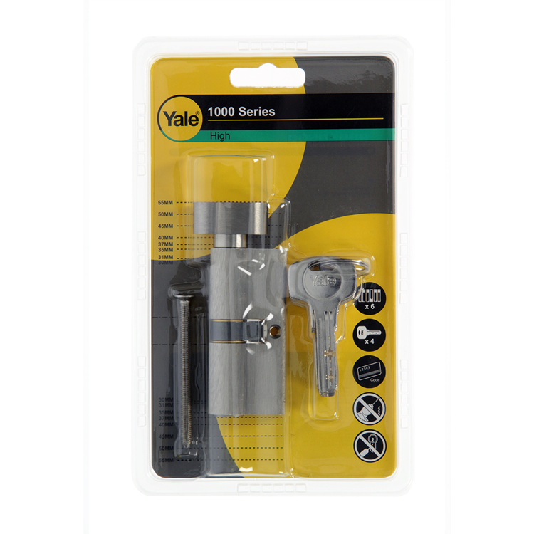 Load image into Gallery viewer, Yale 1060545 - knopcilinder 1000 mv 70mm(35 35) | 5 stuks