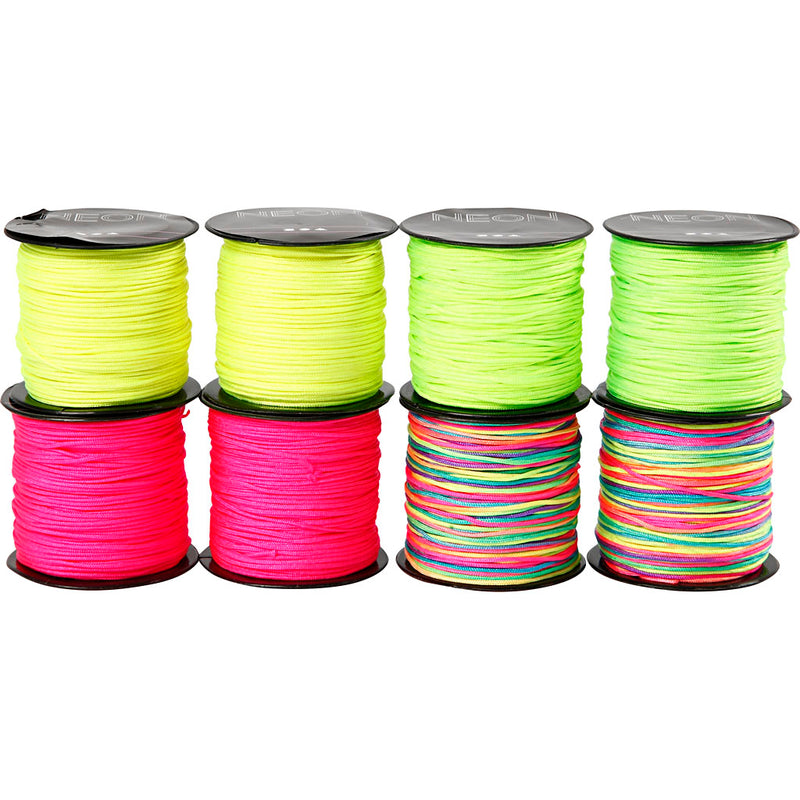 Afbeelding laden in galerijviewer, Https: www.cchobby.nl macrame-koord-dikte-1-mm-neon-groen-neon-roze-neon-geel-neonmix-8x28-m-1-doos