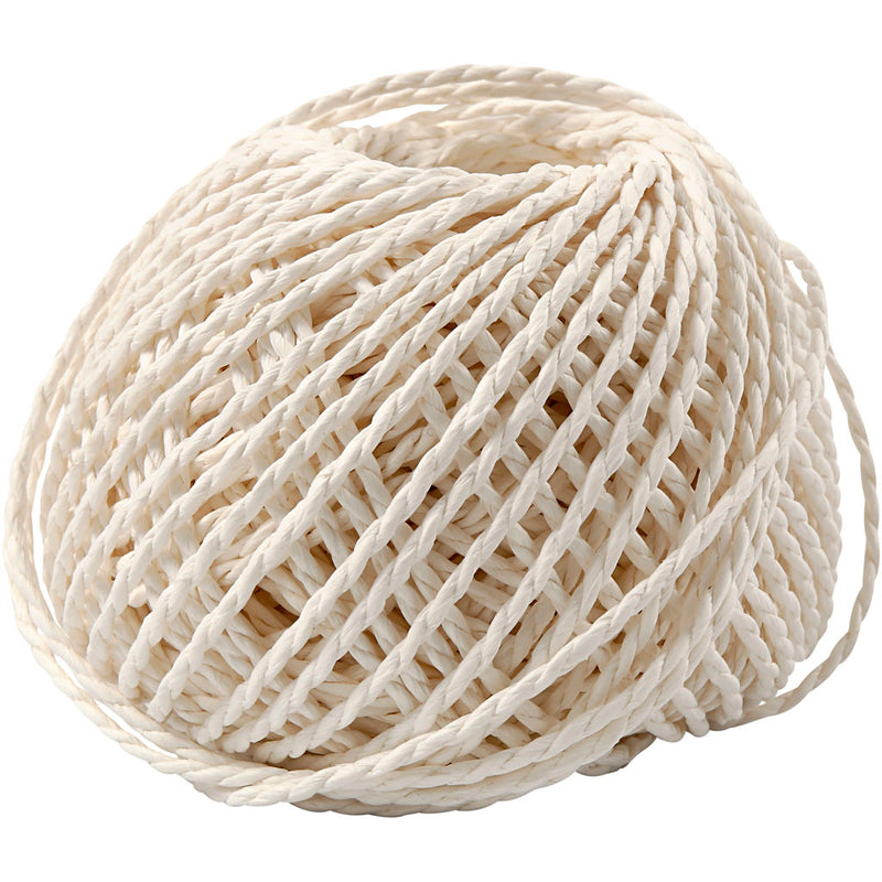 Load image into Gallery viewer, Creativ company https: www.cchobby.nl papier-garen-dikte-2-5-3-mm-wit-150-gr-40-m-1-bol