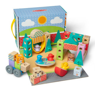 Load image into Gallery viewer, Melissa doug – blockables™ stad speelset – met draagbare bewaardoos