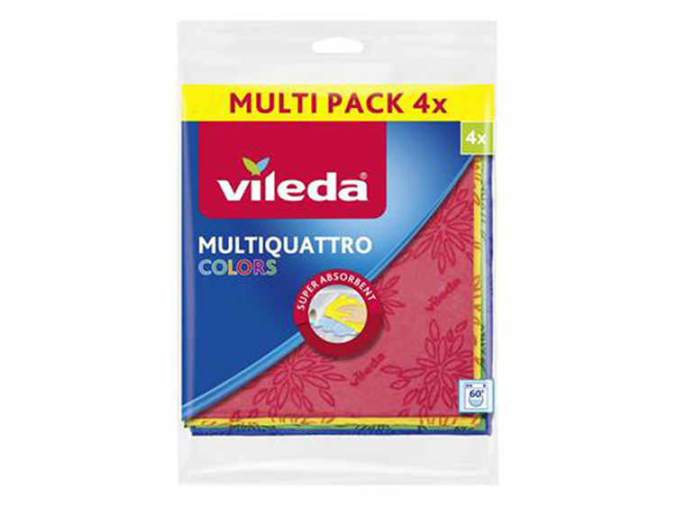 Load image into Gallery viewer, Vileda sponsdoek - 36 x 34 cm - 4 stuks - super absorberend - 4 kleuren