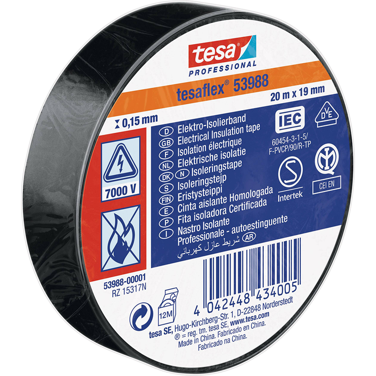 Afbeelding laden in galerijviewer, Tesa professional tesa isolatietape 19mm - 20 meter - zwart