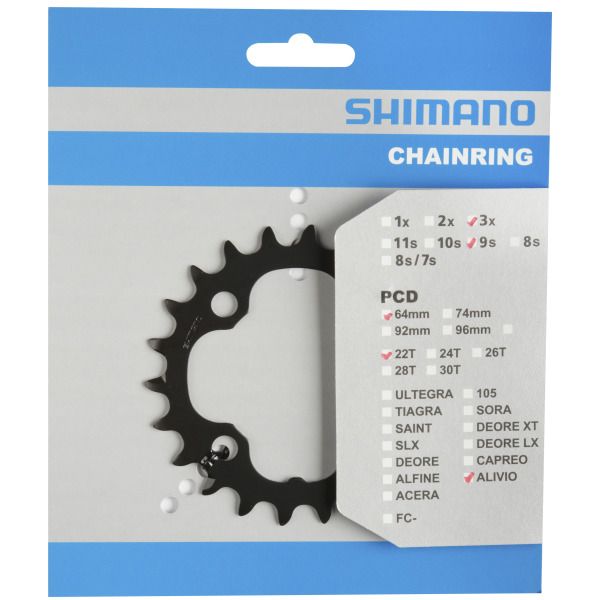 Afbeelding laden in galerijviewer, Shimano Kettingblad 22T Deore Fc-M590 Zwart