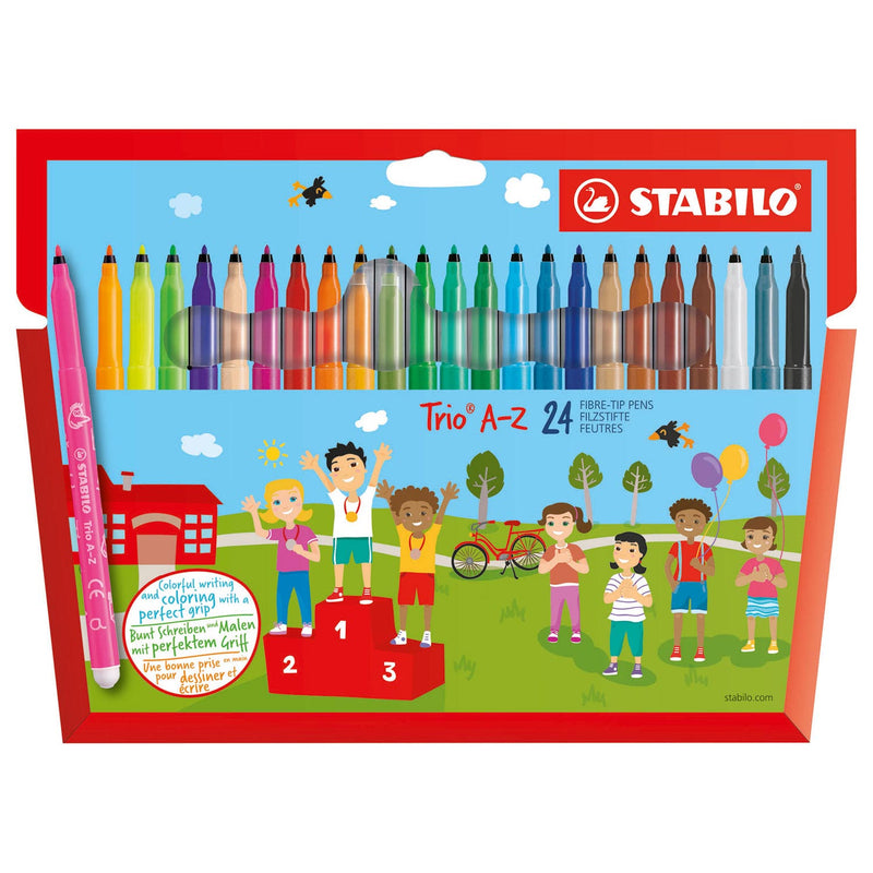 Load image into Gallery viewer, Stabilo trio a-z - viltstift - set met 24 stuks