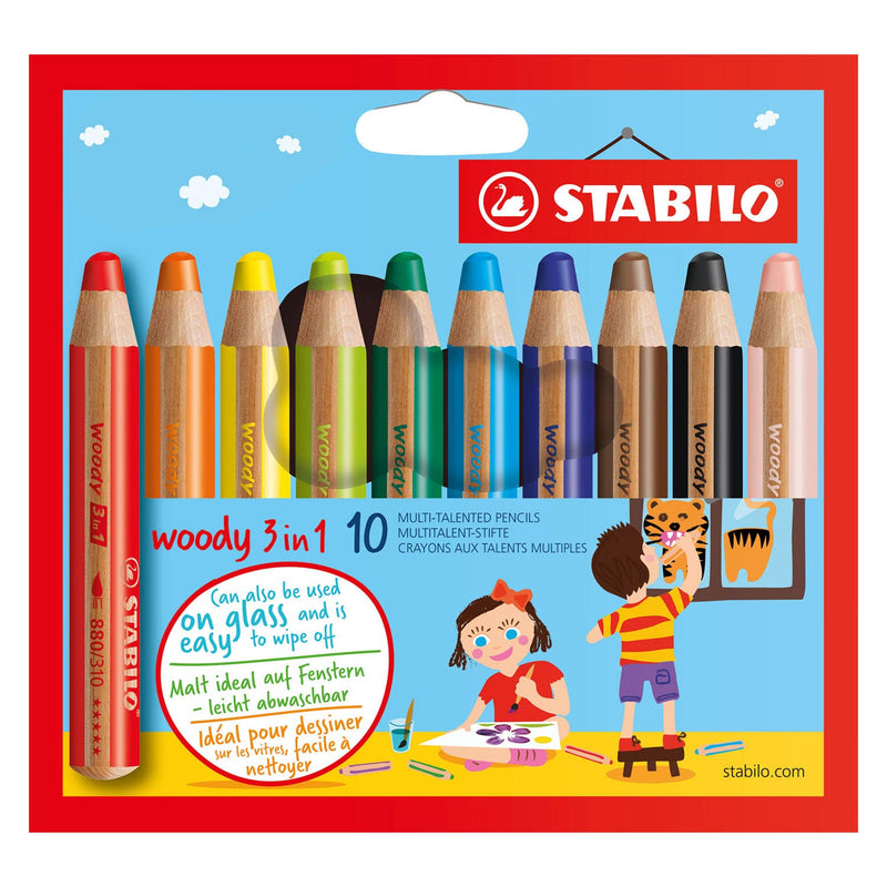 Load image into Gallery viewer, Stabilo woody potloden - 3 in 1 - set van 10