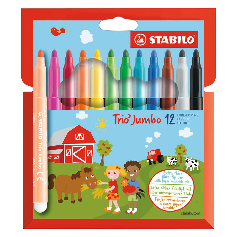 Load image into Gallery viewer, Stabilo jumbo trio stiften 12 stuks | 6 stuks