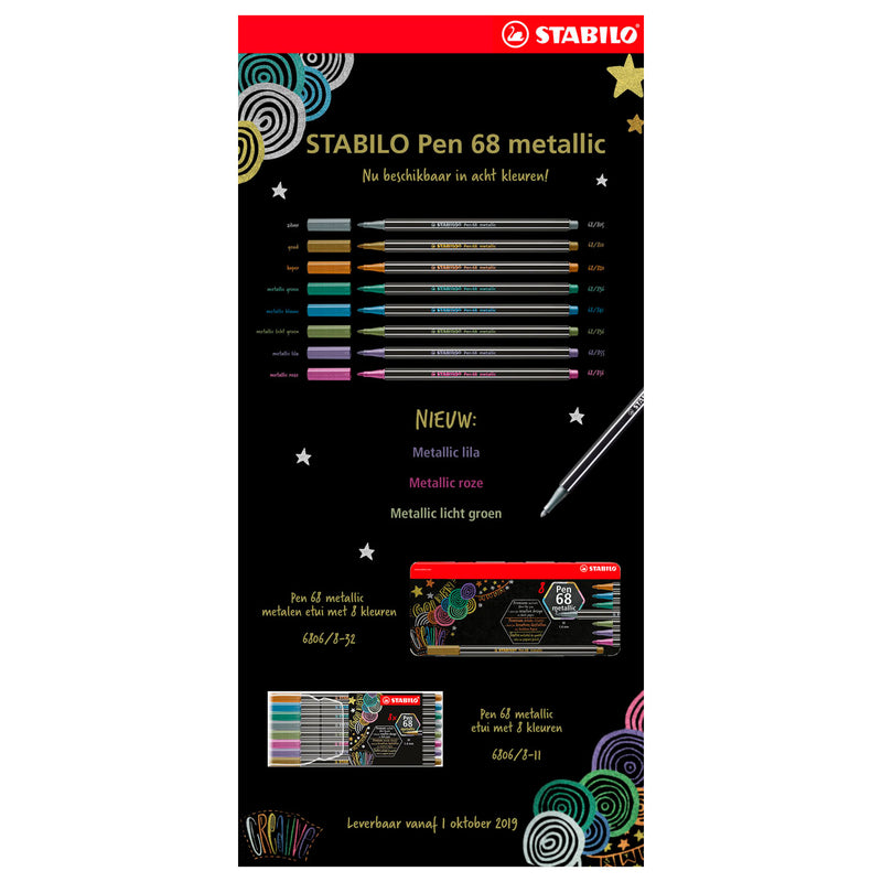Load image into Gallery viewer, Stabilo pen 68 metallic - viltstift - metalen set met 8 stuks