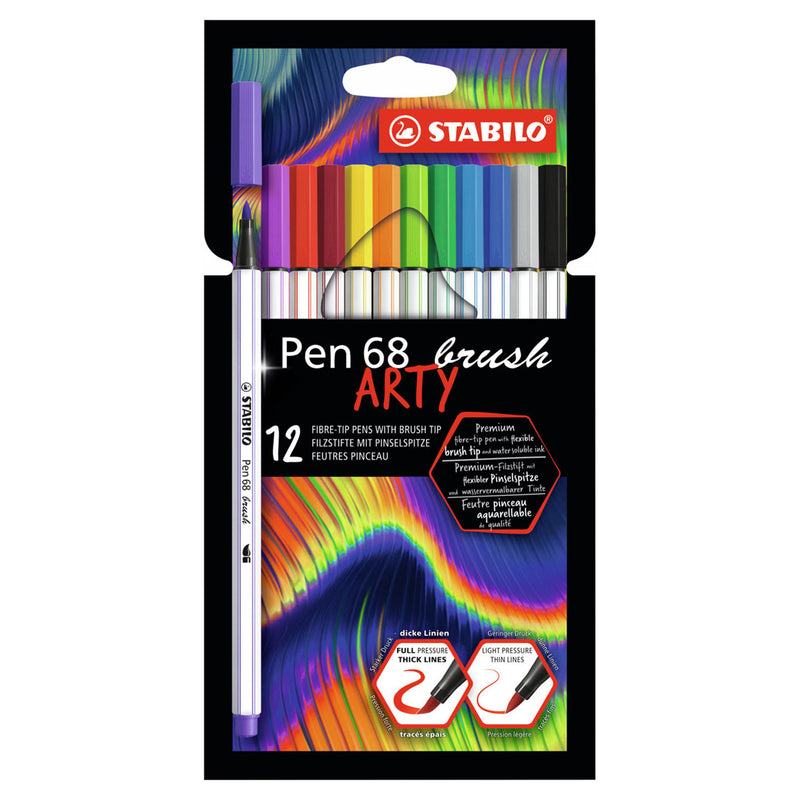 Load image into Gallery viewer, Stabilo pen 68 brush - viltstift - arty - set met 12 stuks
